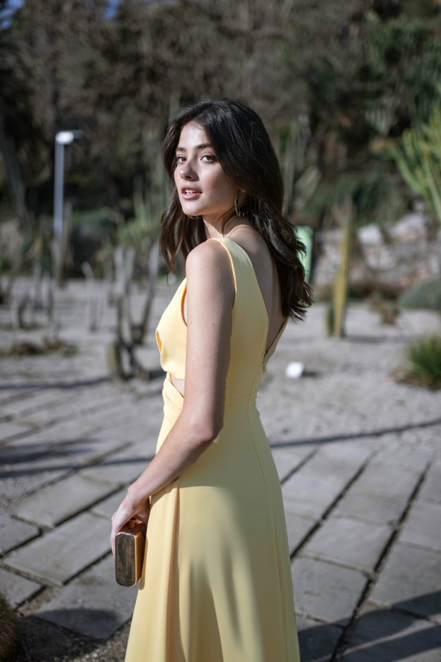 VESTIDO BERTA AMARILLO BACK