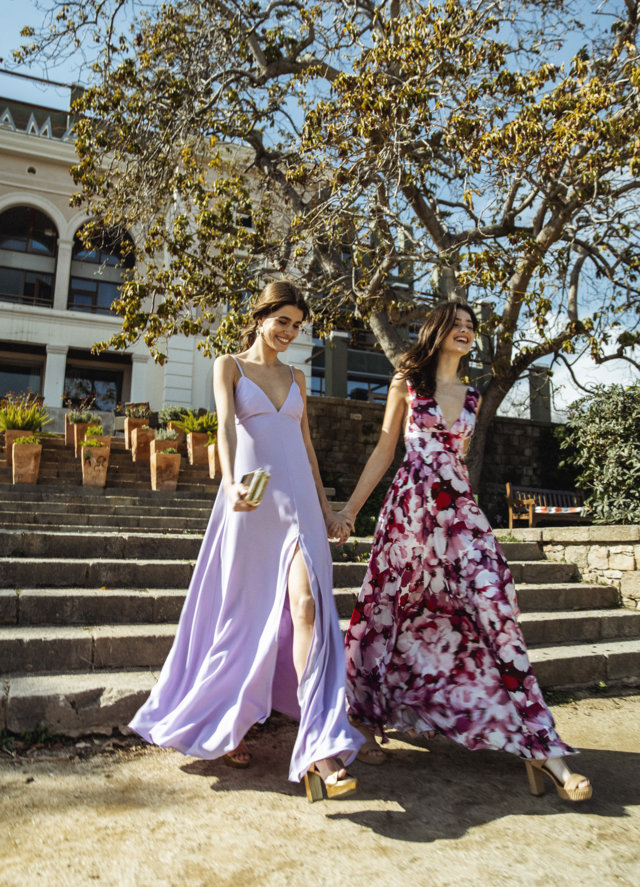 VESTIDO VALERIA MALVA Y VESTIDO KARLA FLORES